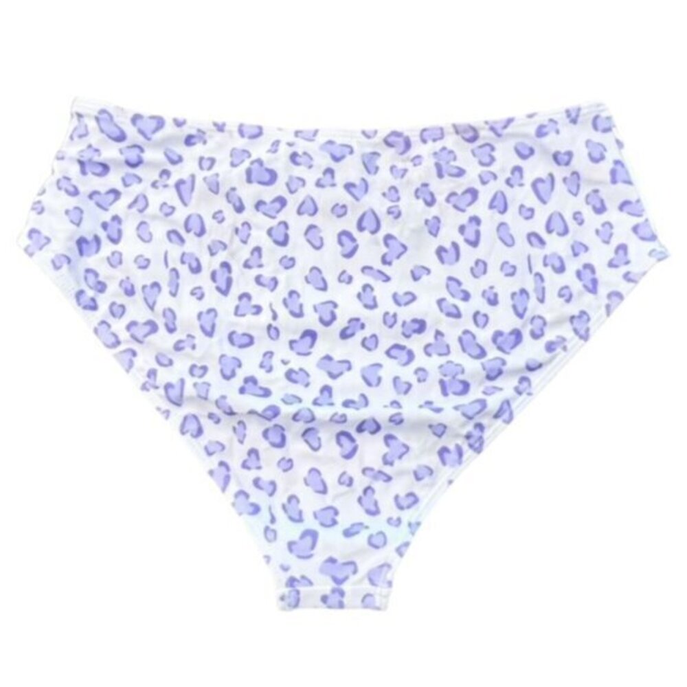 Bikini Swim Bottoms Size XL White Purple Leopard Print NWOT Beach Pool Vacation‎ - Picture 5 of 7